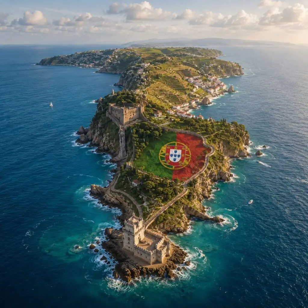 Vista aérea da costa portuguesa